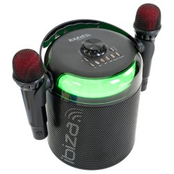 boxa karaoke cu 2 microfoane wireless bt/usb/msd/aux - negru