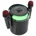 boxa karaoke cu 2 microfoane wireless bt/usb/msd/aux - negru