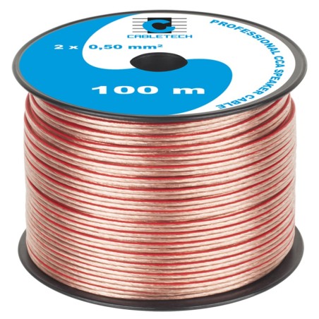 cablu difuzor cca 2x0.50mm transparent 100m
