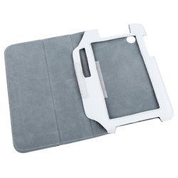 husa alba piele naturala samsung galaxy tab p3100