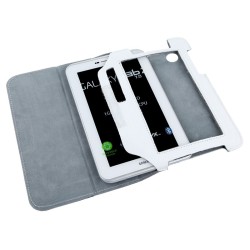 husa alba piele naturala samsung galaxy tab p3100