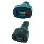 alimentator incarcator de la auto la 3x usb: 2x usb-a 3.5a + 1x usb-c fast charge 1.8a lz-368 ted500093 alimentator incarcator de la auto la 3x usb: 2x usb-a 3.5a + 1x usb-c fast charge 1.8a lz-368 ted500093