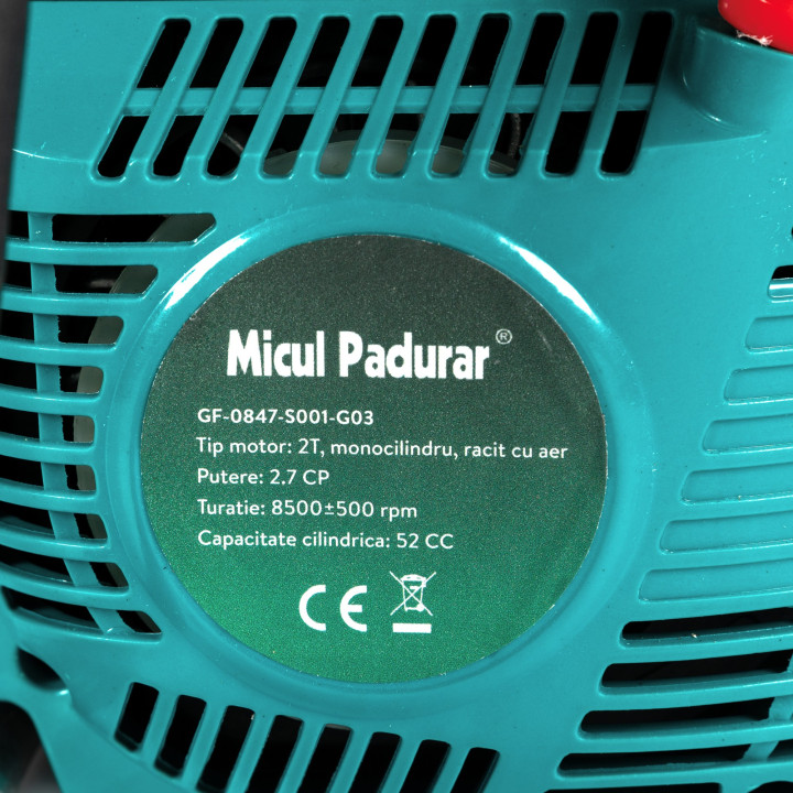 drujba micul padurar 5200 52cc 2.7cp 2 lame16" si 2 lanturi, pornire rapida