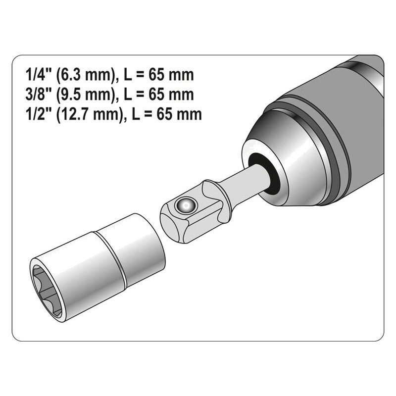 Kit adaptor SDS + 1/4'', 3/8'', 1/2''YATO YT 04686