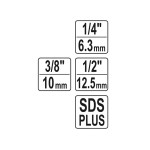 Adaptoare, Kit adaptor SDS + 1/4'', 3/8'', 1/2''YATO YT 04686 -1, dioda.ro