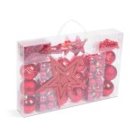 set decoratiuni de brad - rosii - 66 buc / set