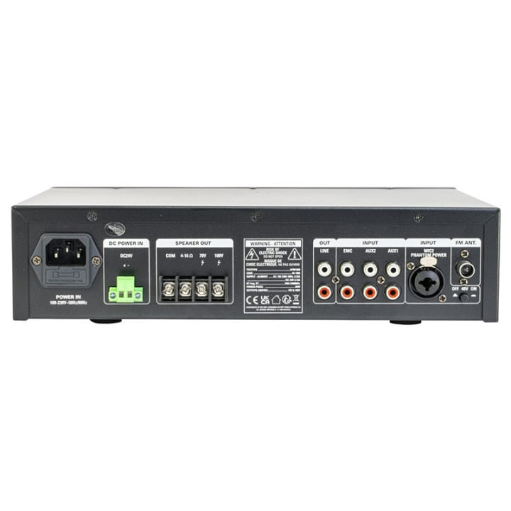 mixer pa amplificat 100v 60w cu usb/bluetooth/sd/fm