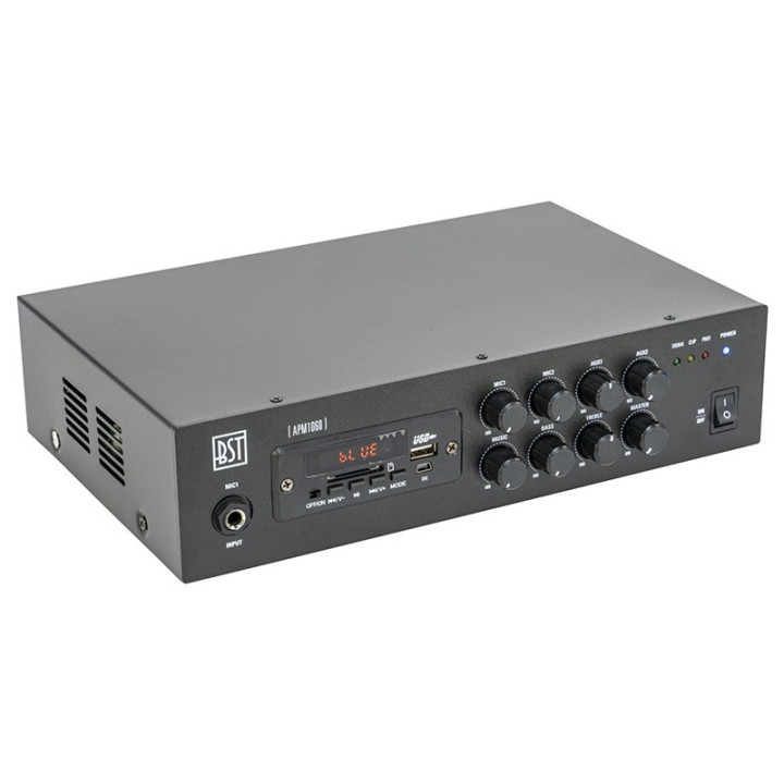mixer pa amplificat 100v 60w cu usb/bluetooth/sd/fm