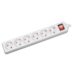 prelungitor 1.5m 6 prize cu intrerupator, alb, inlet