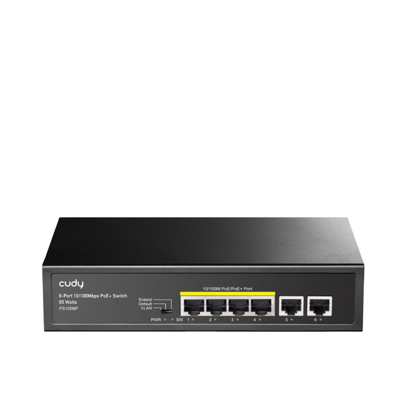 switch 6 porturi, poe, 2 porturi uplink, 10/100mbps, fs1006p cudy switch 6 porturi, poe, 2 porturi uplink, 10/100mbps, fs1006p cudy