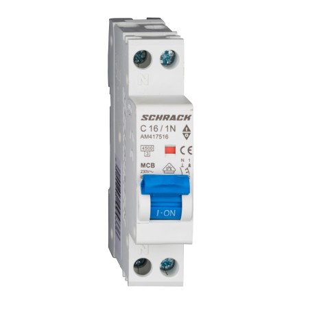 siguranta electrica automata schrack amparo am417516--, 4,5ka, 16a, 1p+n, 1 modul