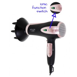 uscator par ionizare 2200w ad 2248 negru adler