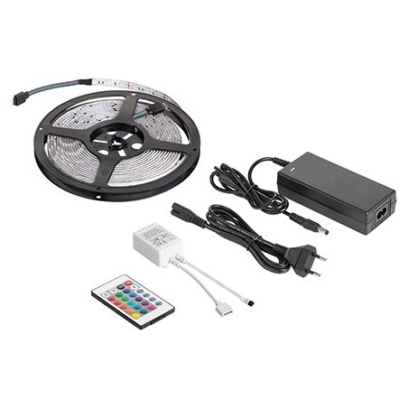 kit banda led rgb controller si alimentator rebel