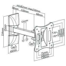 suport tv de perete 13-27 inch cabletech