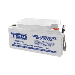 acumulator 12v gel deep cycle, dimensiuni 350 x 166 x 176 mm, baterie 12v 67ah m6, ted electric ted003461