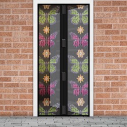 perdea anti-tantari pt. usi cu inchidere magnetica- 100 x 210 cm ,,flori si fluturi"