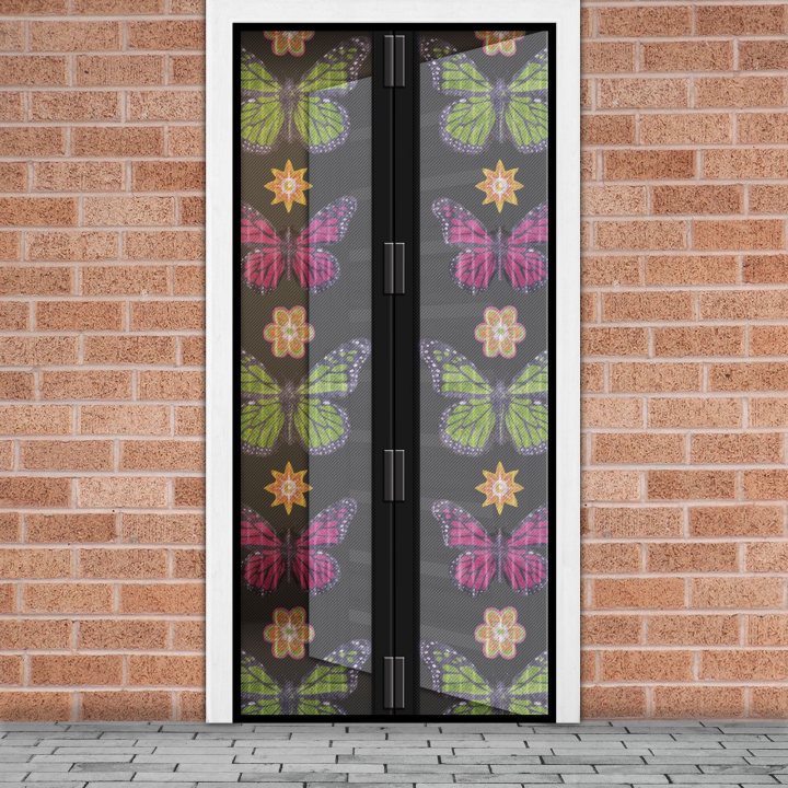 perdea anti-tantari pt. usi cu inchidere magnetica- 100 x 210 cm ,,flori si fluturi"