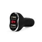 mnc - adaptor de incarcare cu conectare la bricheta auto - 2 x usb, cu voltmetru si ampermetru - negru mnc - adaptor de incarcare cu conectare la bricheta auto - 2 x usb, cu voltmetru si ampermetru - negru
