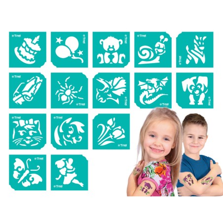 set sabloane tatuaje - ziua de nastere - 15 buc