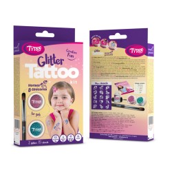 set de tatuaje cu sclipici pentru cai si unicorni tytoo