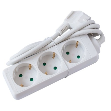 Cabluri, Prelungitor Strohm, 3 prize, protectie copii, 3x1mm, cablu 3 m, Alb -1, dioda.ro