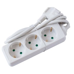 Cabluri, Prelungitor Strohm, 3 prize, protectie copii, 3x1mm, cablu 5 m, Alb -1, dioda.ro