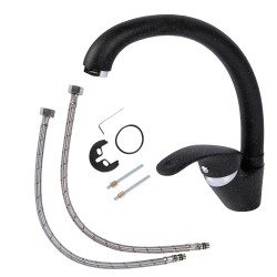 baterie monocomanda pipa mobila 210mm negru