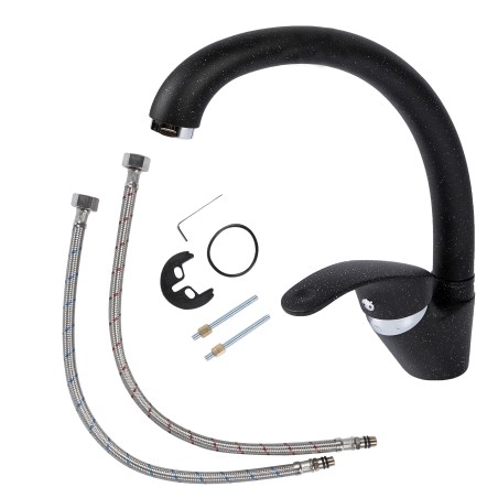 baterie monocomanda pipa mobila 210mm negru