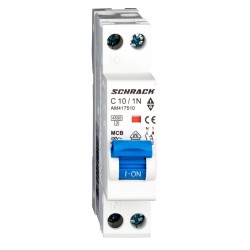 siguranta electrica automata schrack amparo am417510--, 4,5ka, 10a, 1p+n, 1 modul