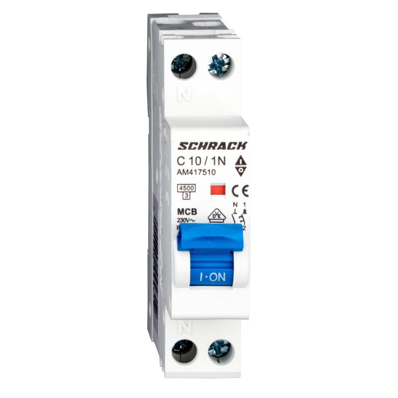 siguranta electrica automata schrack amparo am417510--, 4,5ka, 10a, 1p+n, 1 modul