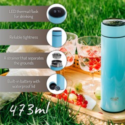 termos cu afisaj temperatura albastru adler