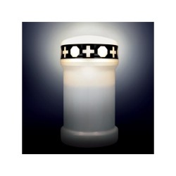 Lampi Iluminare, Candela Lumânare cimitir LED alba + 2 baterii LR14 gratuit -4, dioda.ro