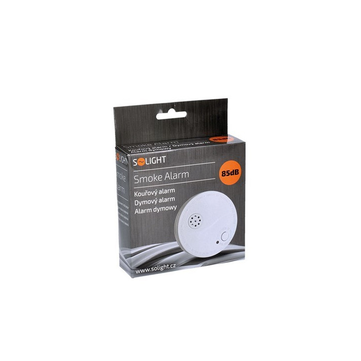Senzor detector de fum si alarma 85dB, white + baterie 9V 1D33