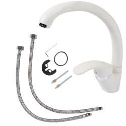 baterie monocomanda pipa mobila 210mm alb