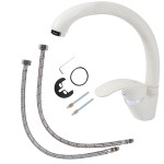 baterie monocomanda pipa mobila 210mm alb