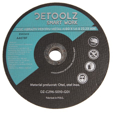 set disc abraziv pentru metal 180 mm (10/set)