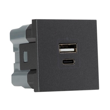 moda voice, priza usb a+c 5v 2,4a 2m, antracit mat, elbi