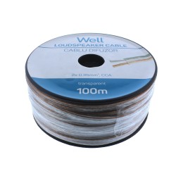 cablu difuzor transparent 2x0.35mmp, 100m, well
