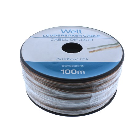 cablu difuzor transparent 2x0.35mmp, 100m, well