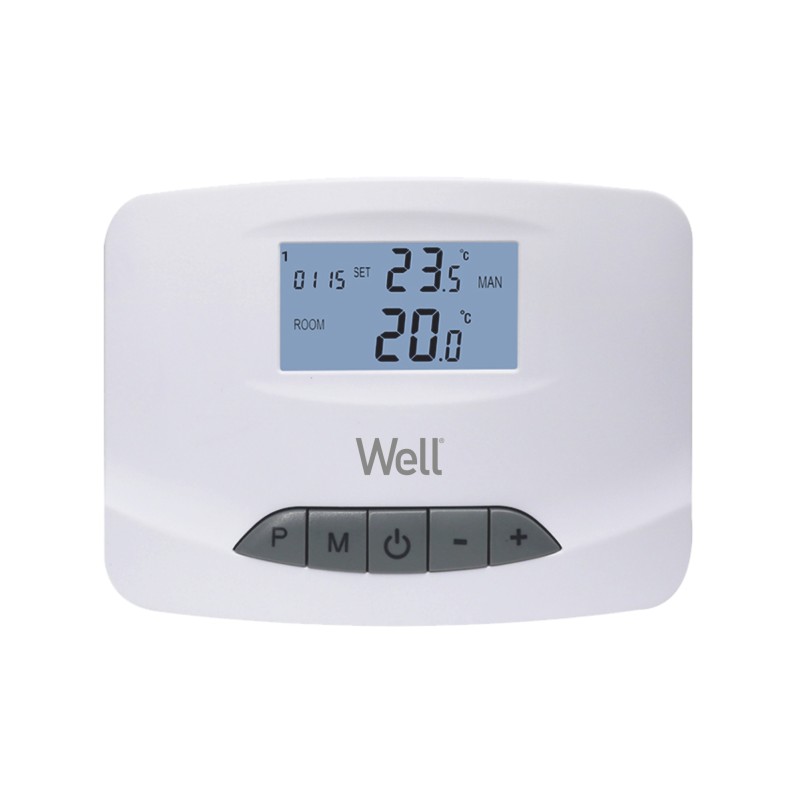 termostat digital programabil cu fir, afisaj digital well