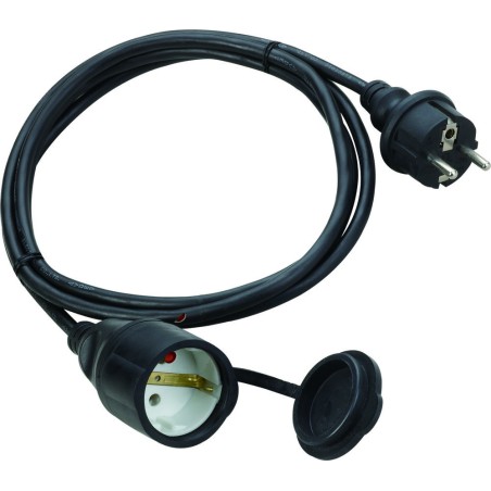 cablu prelungitor 30m 3x1.5mm, priza cu capac, negru, ip44, technik