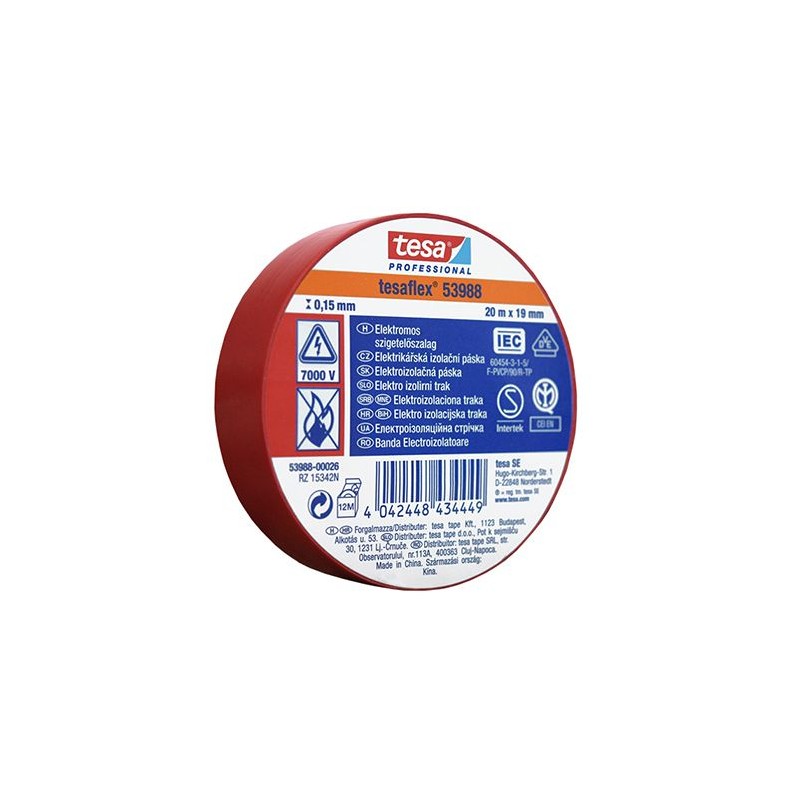 banda izolatoare tesaflex 20m rosu 10 buc