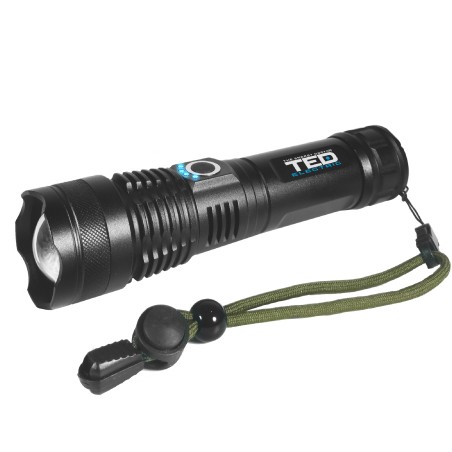 lanterna cu acumulator si zoom 1600lm, include 1 x 18650, tl-9136 ted