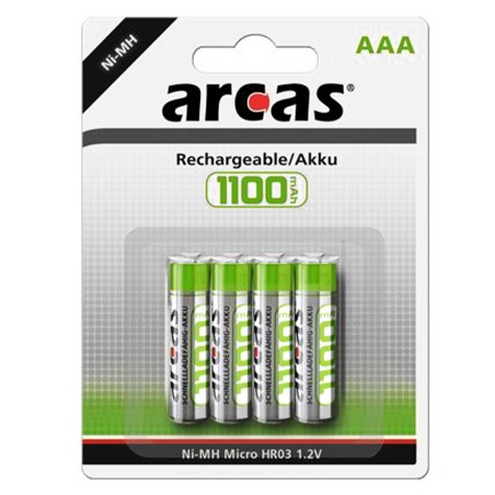 baterie reincarcabila arcas aaa lr3 acumulatori preincarcati ni-mh 1.2v 1100mah blister 4