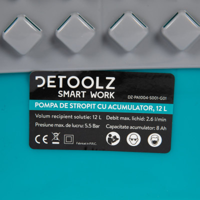 pompa de stropit cu acumulator, detoolz 12l