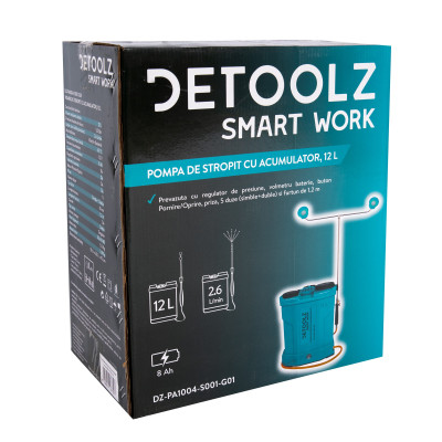 pompa de stropit cu acumulator, detoolz 12l