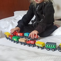 cale ferata din lemn - 12 bucati. kruzzel 23522