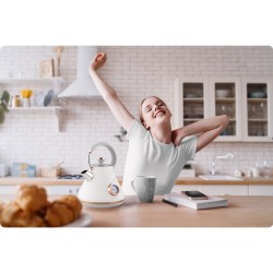 fierbator electric cu termometru 1.7l bd-701 alb