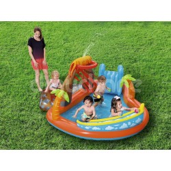 loc de joaca gonflabil lava lagoon 265 x 265 x 104 cm bestway 53069