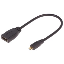Cabluri, Cablu HDMI 1.4 HDMI soclu,micro mufă HDMI 200mm negru -1, dioda.ro